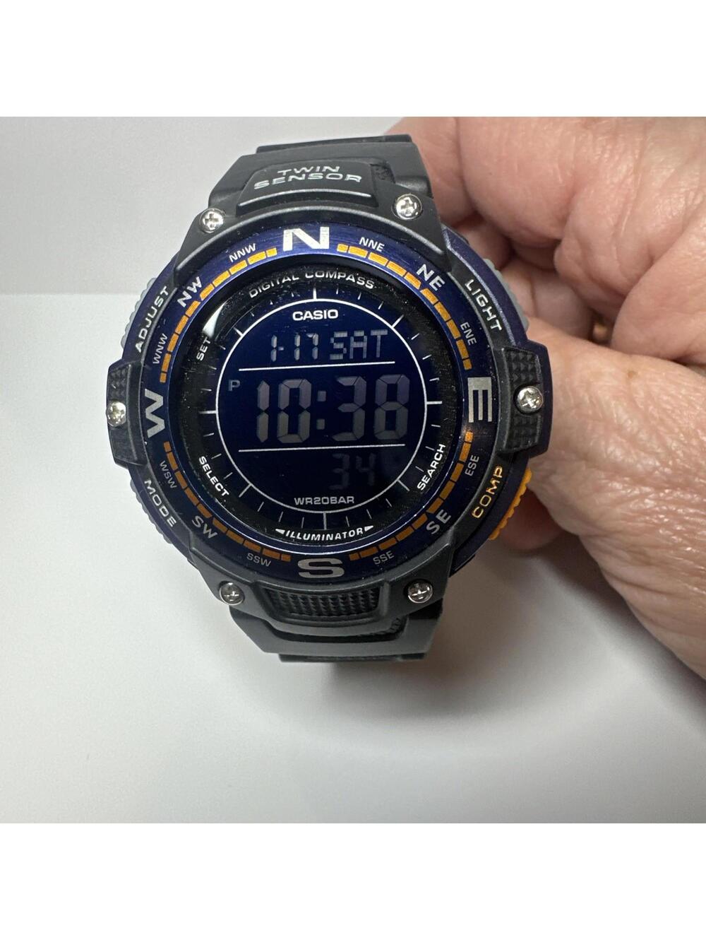Casio 3157 SGW-100 Digital Watch,  Twin Sensor, WR 200M, Compass Thermometer.
